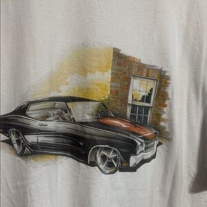 Alstyle Vintage Car Graphic Tee - White